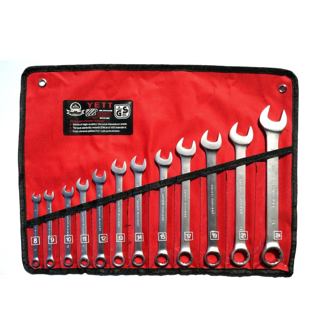HAND LAMP LED & NORMAL (23) 12 Pcs 8-24 COMBINATION SPANNER SET - Image 1