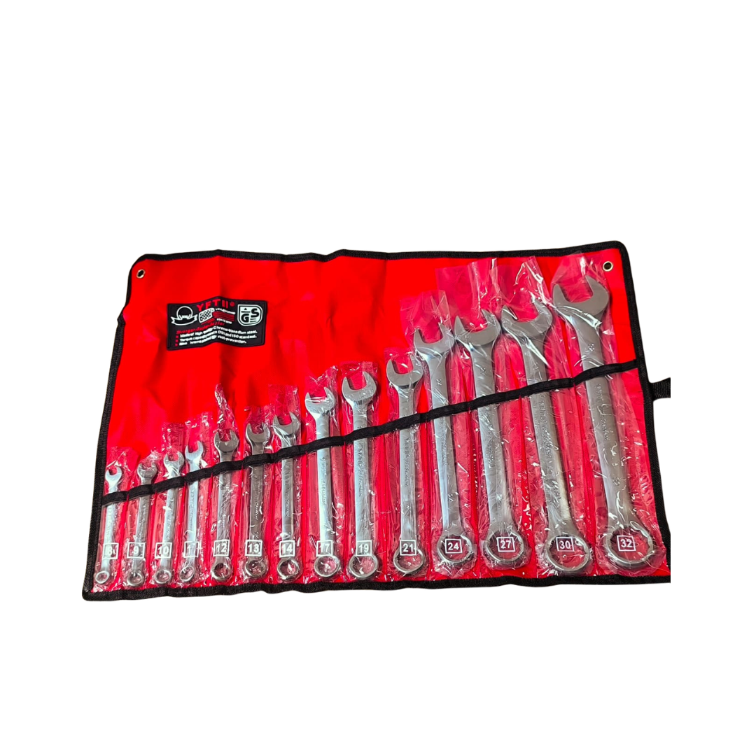 HAND LAMP LED & NORMAL (12) 14 Pcs 8-32 COMBINATION SPANNER SET - Image 1